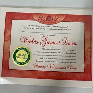 2012 Large & Loving Valentines Day Certificate (DG)